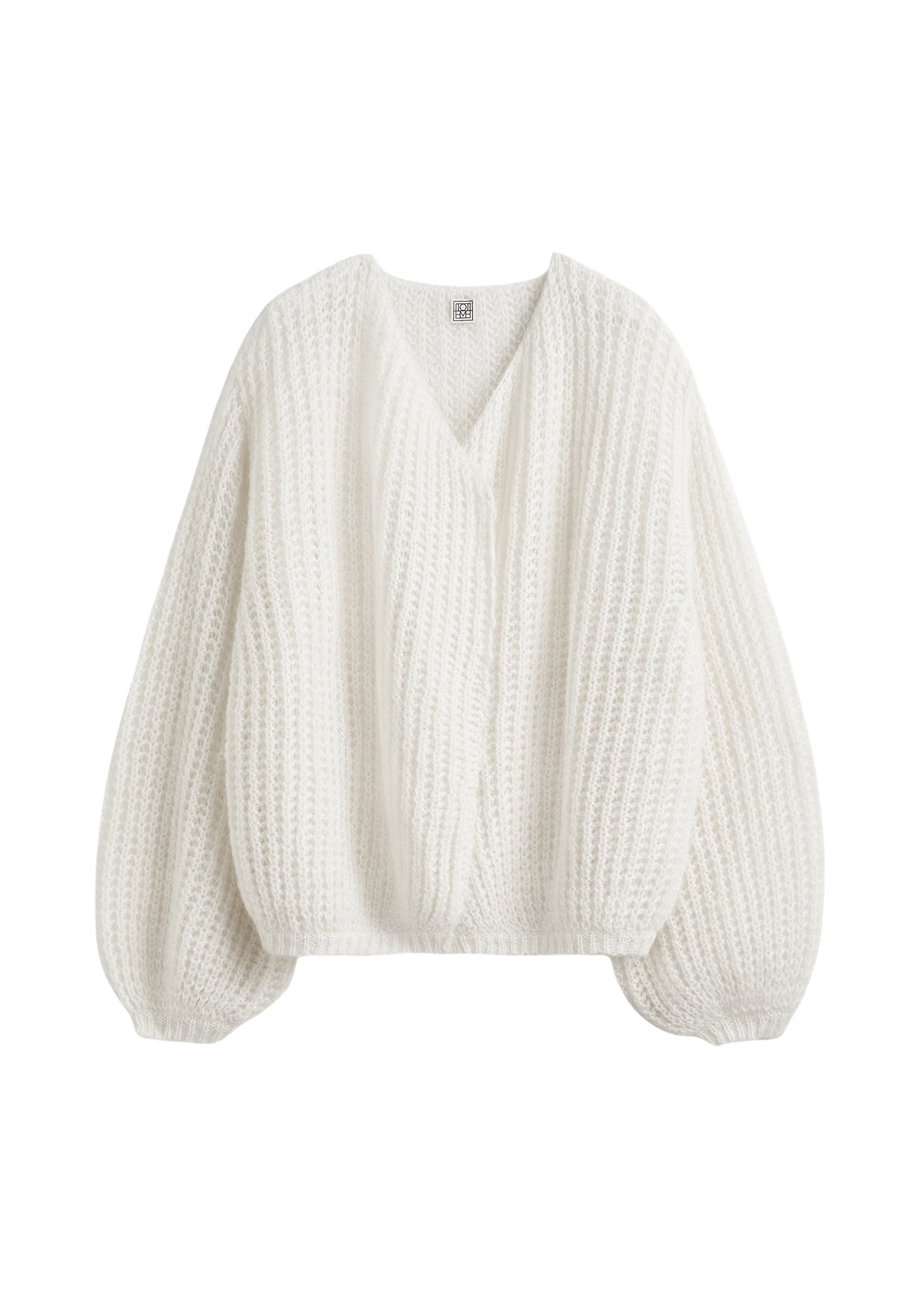 Totême Puffed cardigan off-white in Off white - Knitwear - Scandinavian Minimalist Luxury at Luxury Shoes 