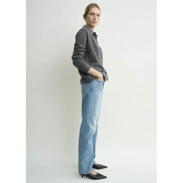 Toteme Raglan-sleeve cashmere cardigan dark grey in Dark grey melange, view 3