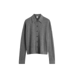 Toteme Raglan-sleeve cashmere cardigan dark grey in Dark grey melange