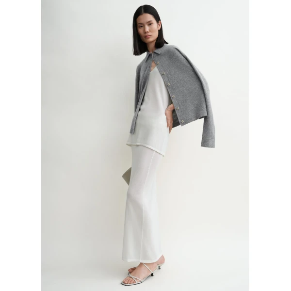 Toteme Raglan-sleeve cashmere cardigan grey melange in Dark grey melange, view 3