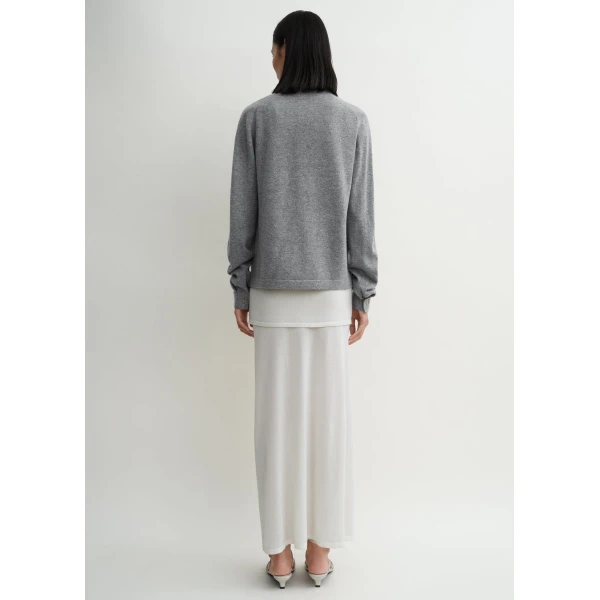 Toteme Raglan-sleeve cashmere cardigan grey melange in Dark grey melange, view 4