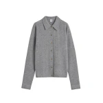 Toteme Raglan-sleeve cashmere cardigan grey melange in Dark grey melange