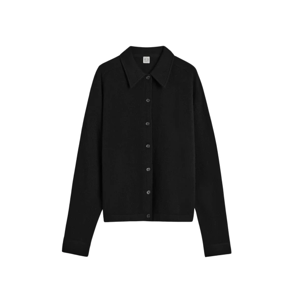 Toteme Raglan-sleeve cashmere cardigan in Black