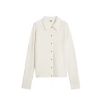 Toteme Raglan-sleeve cashmere cardigan in Talc