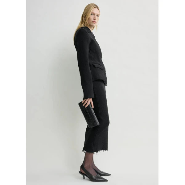 Toteme Raw hem cotton jacket in Black, view 4
