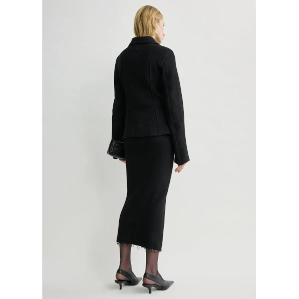 Toteme Raw hem cotton jacket in Black, view 5