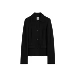 Toteme Raw hem cotton jacket in Black