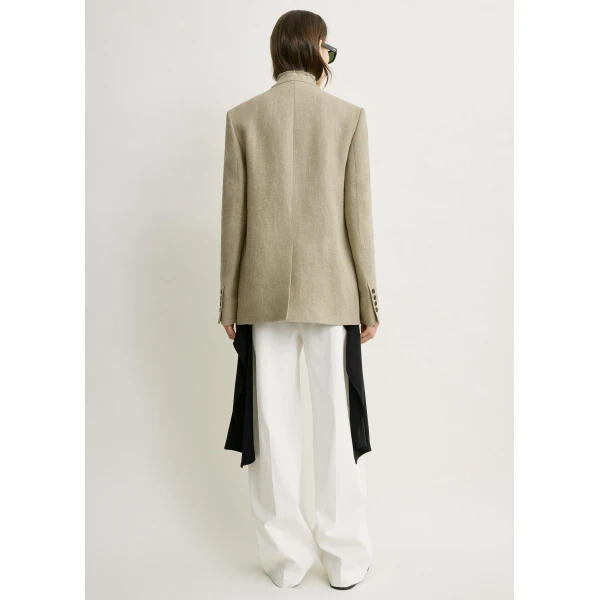 Toteme Raw lapel jacket in Beige, view 4