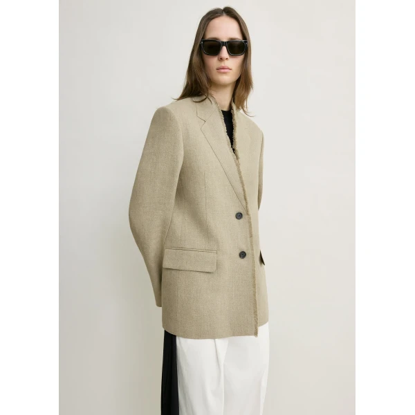 Toteme Raw lapel jacket in Beige, view 5