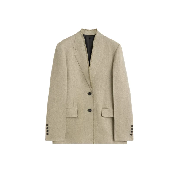 Toteme Raw lapel jacket in Beige