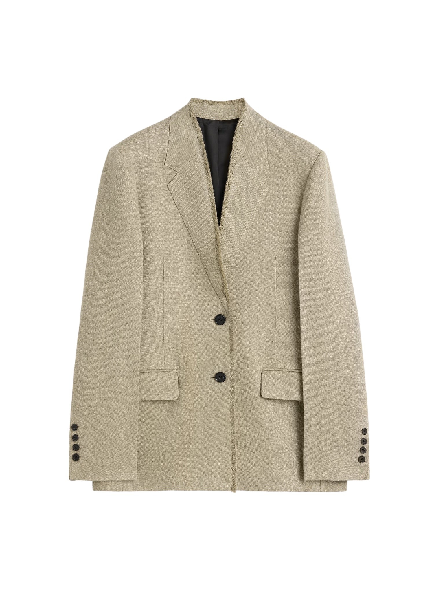 Totême Raw lapel jacket in Beige - Jackets - Scandinavian Minimalist Luxury at Luxury Shoes 