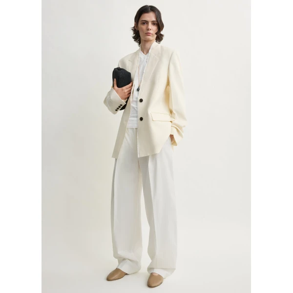 Toteme Raw lapel jacket in Ecru, view 2