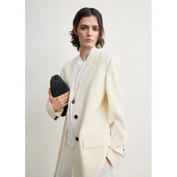 Toteme Raw lapel jacket in Ecru, view 5