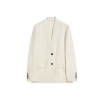 Toteme Raw lapel jacket in Ecru