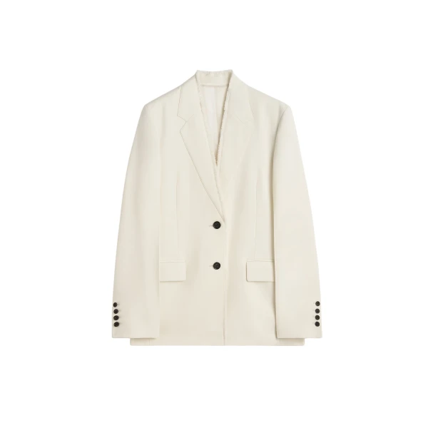 Toteme Raw lapel jacket in Ecru