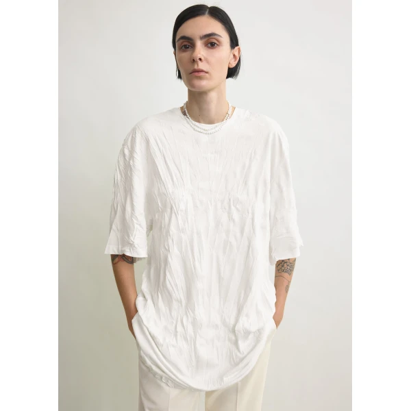 Toteme Relaxed tee dress in Off-white, view 5