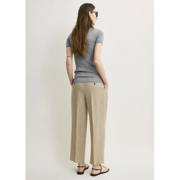 Toteme Ribbed cashmere silk polo in Grey melange Knit, view 4