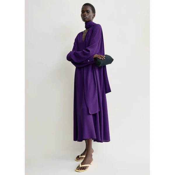 Toteme Rounded neckline dress in Amethyst, view 2