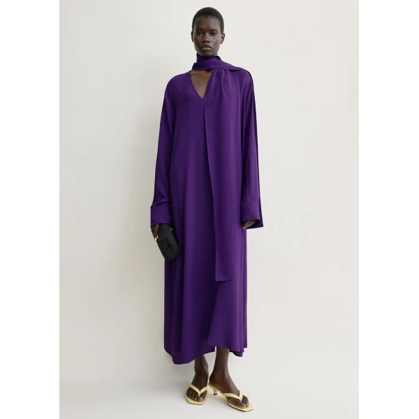Toteme Rounded neckline dress in Amethyst, view 3