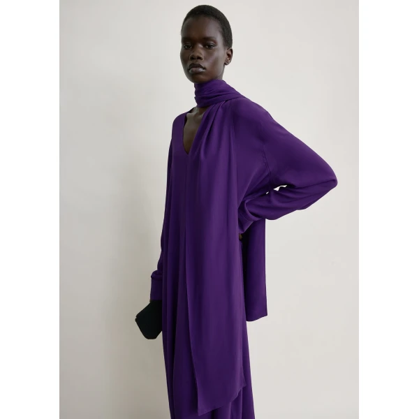 Toteme Rounded neckline dress in Amethyst, view 5