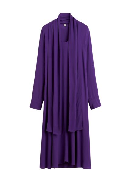 Totême Rounded neckline dress in Amethyst - Dresses - Scandinavian Minimalist Luxury at Luxury Shoes 