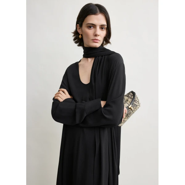 Toteme Rounded neckline dress in Black, view 5