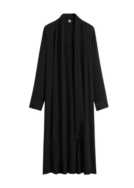 Totême Rounded neckline dress in Black - Dresses - Scandinavian Minimalist Luxury at Luxury Shoes 