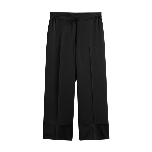 Toteme Satin drawstring trousers in Black