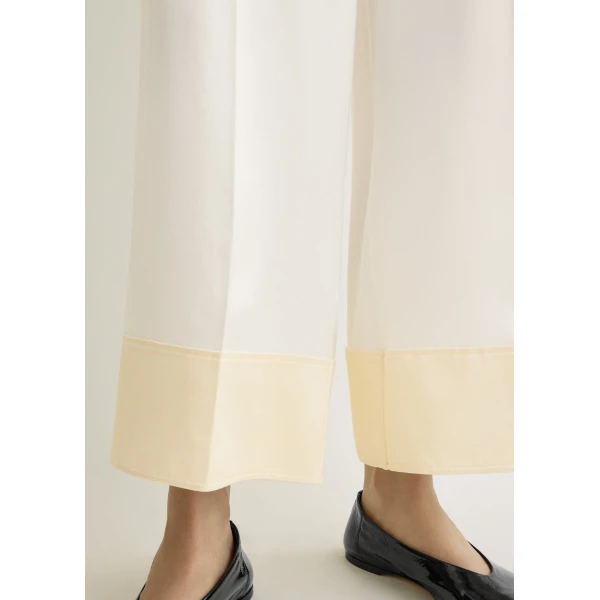 Toteme Satin drawstring trousers in White, view 6