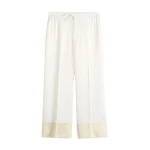 Toteme Satin drawstring trousers in White