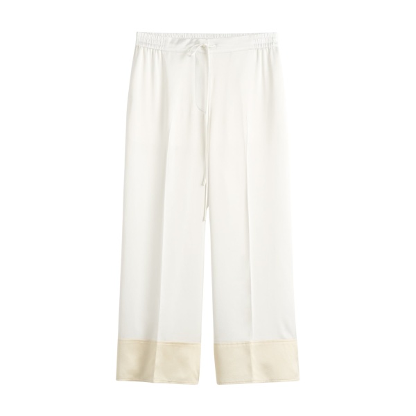 Totême Satin drawstring trousers in White - Pants - Scandinavian Minimalist Luxury at Luxury Shoes 