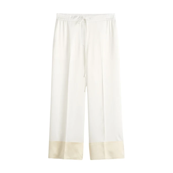 Toteme Satin drawstring trousers in White