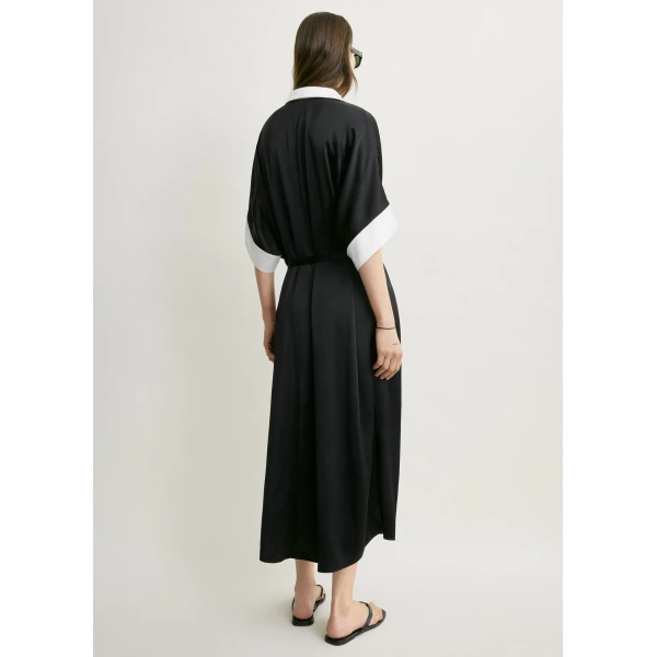 Toteme Satin shirtdress in Black Dress, view 4