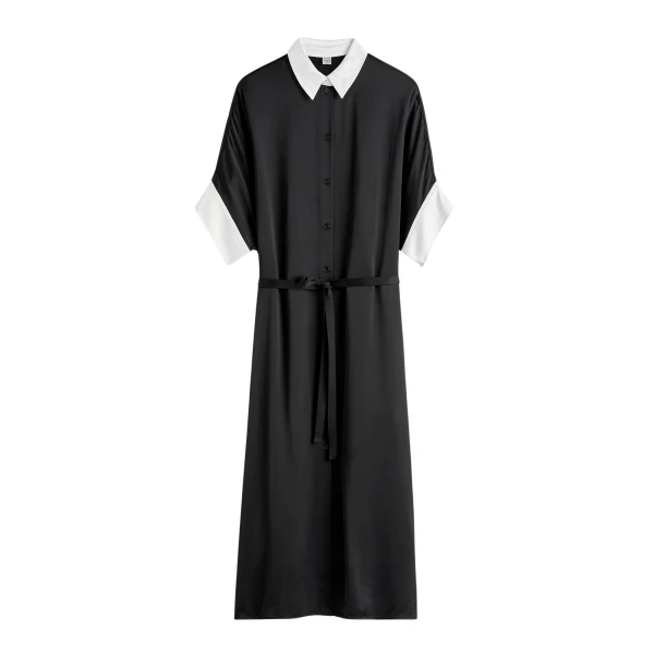 Toteme Satin shirtdress in Black Dress