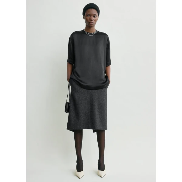 Toteme Satin tee in Black Top, view 2