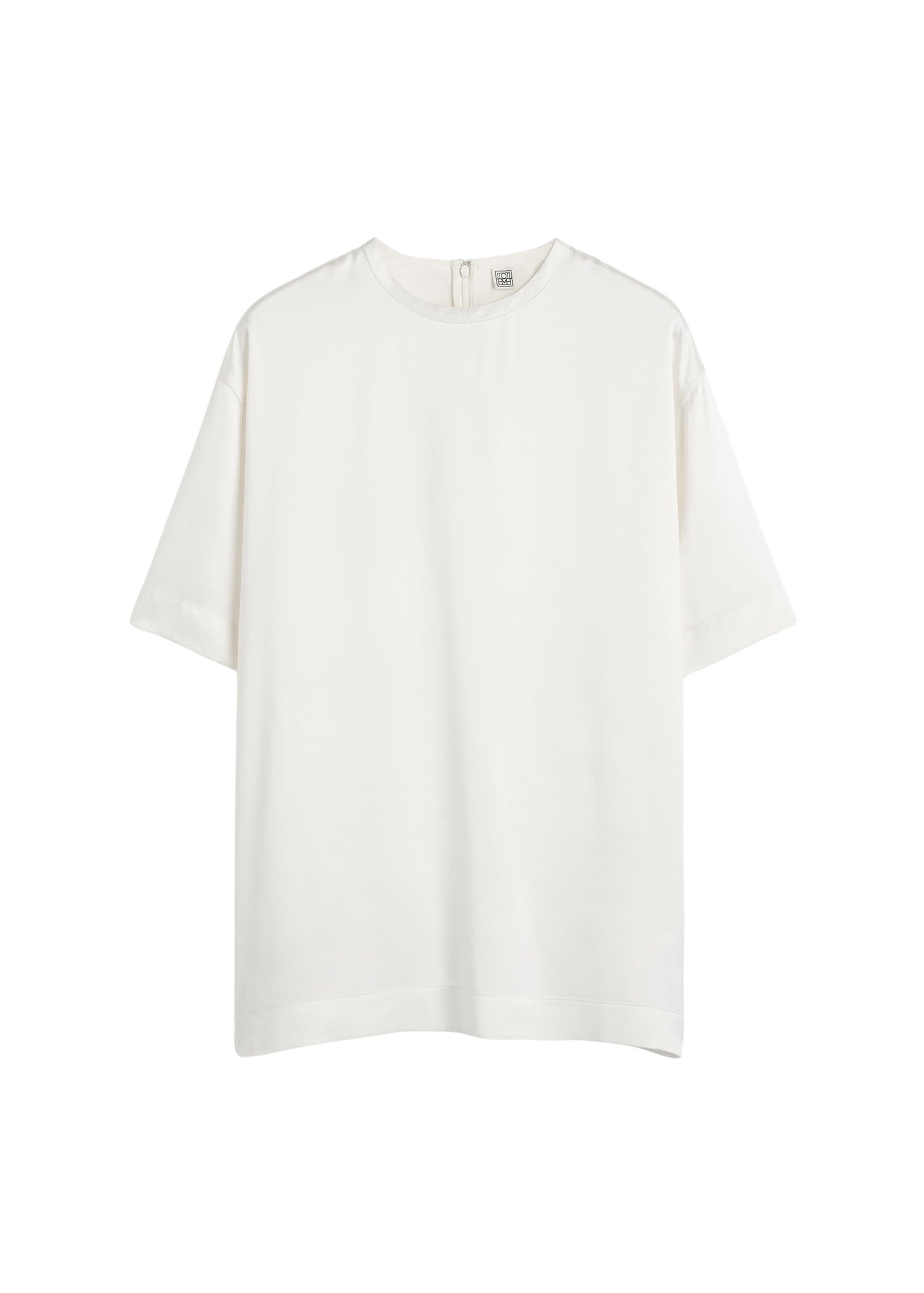 Totême Satin tee in White - Tops - Scandinavian Minimalist Luxury at Luxury Shoes 