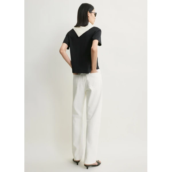 Toteme Scarf tee in Black / Ecru, view 4