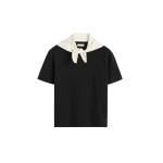 Toteme Scarf tee in Black / Ecru