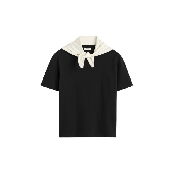 Toteme Scarf tee in Black / Ecru