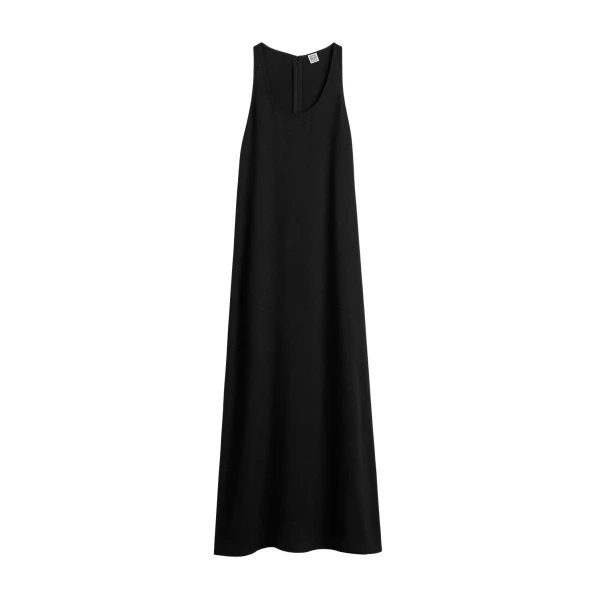Toteme Scoop-neck sablé dress in Black