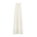 Toteme Scoop-neck sablé dress in Macadamia