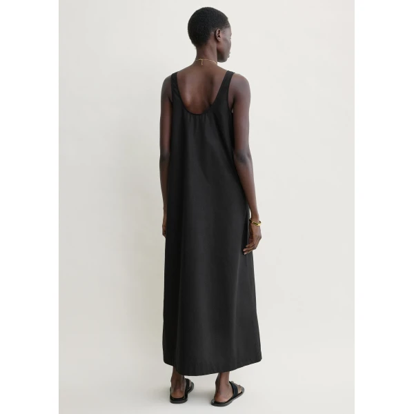 Toteme Scoop poplin dress in Black, view 4