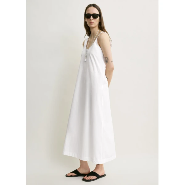 Toteme Scoop poplin dress in White, view 2