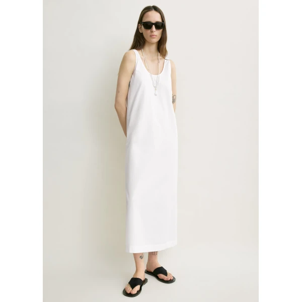 Toteme Scoop poplin dress in White, view 3