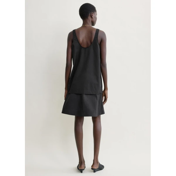 Toteme Scoop poplin tank in Black Top, view 4