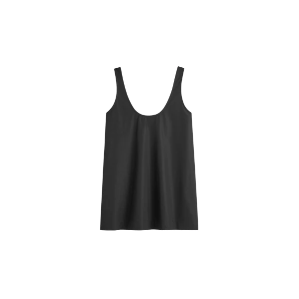 Toteme Scoop poplin tank in Black Top