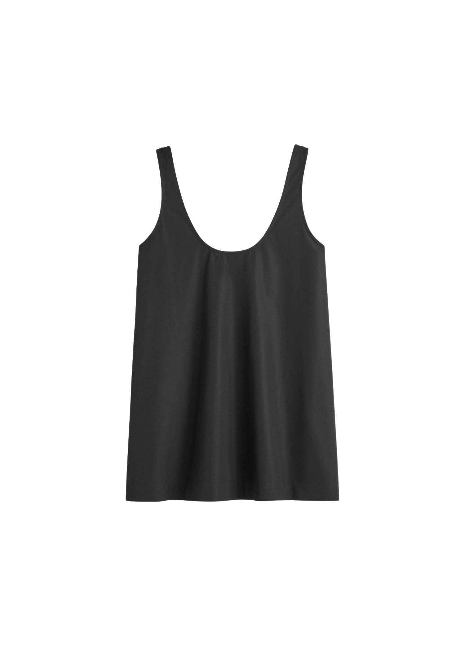 Totême Scoop poplin tank in Black - Tops - Scandinavian Minimalist Luxury at Luxury Shoes 