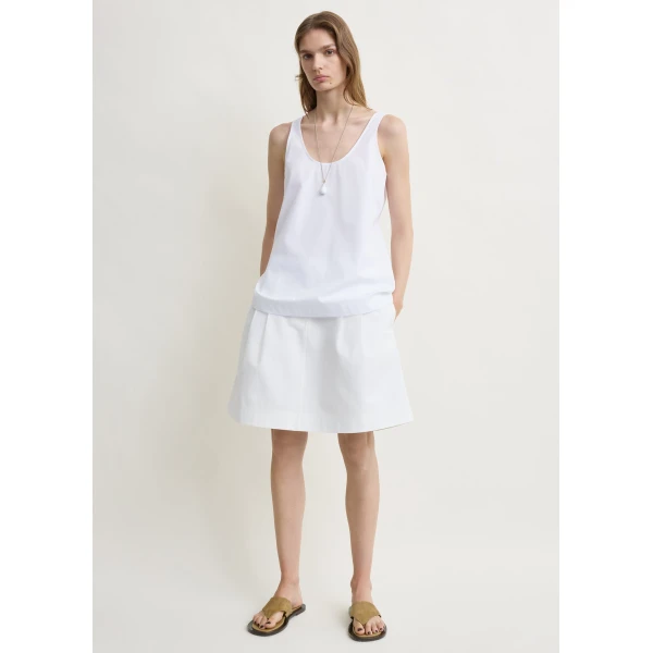 Toteme Scoop poplin tank in White Top, view 2