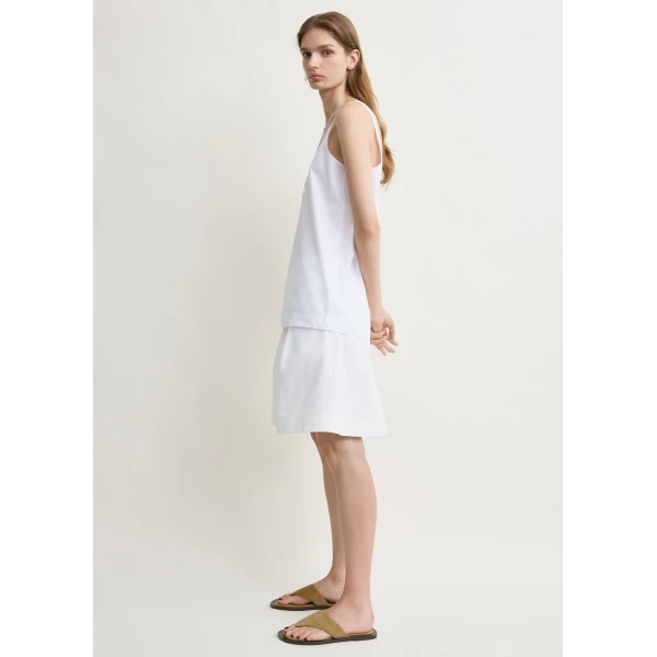 Toteme Scoop poplin tank in White Top, view 3