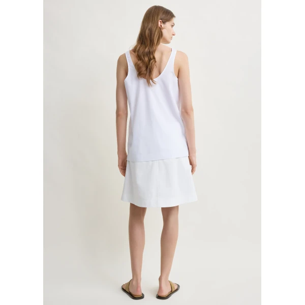 Toteme Scoop poplin tank in White Top, view 4